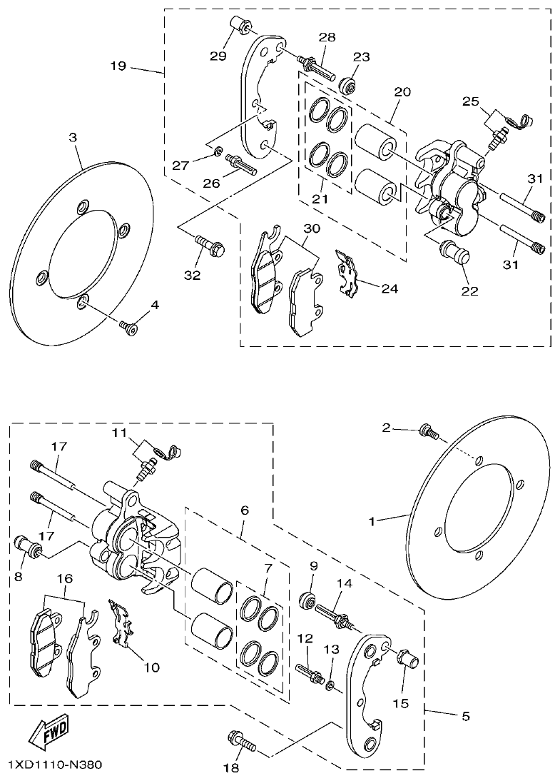 Yamaha VIKING1XP9_2014 REAR BRAKE CALIPER parts diagram